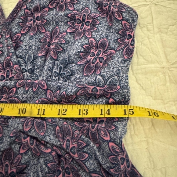 Loveappella Lauryn Maxi dress blues/pinks open keyhole type back stretch NWOT MP - Picture 10 of 11